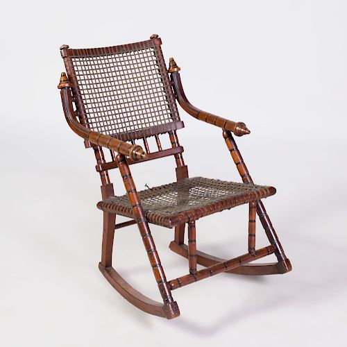 Hunzinger Mahogany and Ebonized Rocking Chair