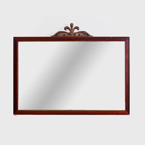 Continental Mahogany and Parcel-Gilt Overmantle Mirror
