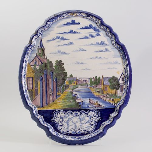 Pair of Dutch Delft Pottery Wall Plaques