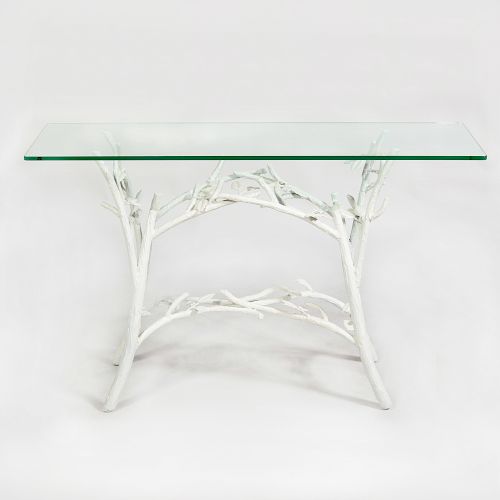 White Painted Metal Twig Table