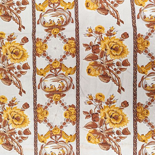Set of French Floral Linen Curtains, Le Manach