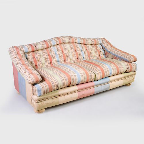 Modern Linen Tufted Upholstered Sofa
