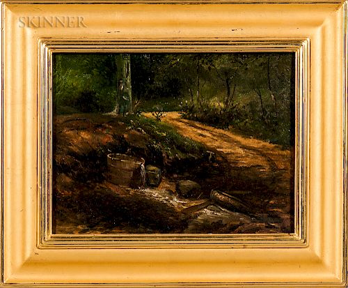 Daniel Kotz (American, 1848-1933)    Two Wooded Landscapes: Riverbank