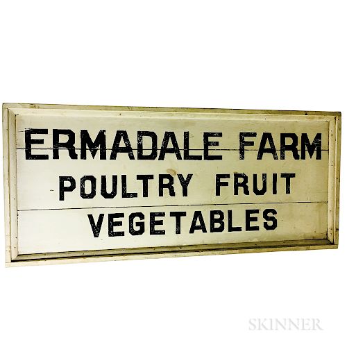 Painted "Ermadale Farm/Poultry Fruit Vegetables" Sign