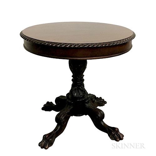 Colonial Revival Carved Mahogany Center Table