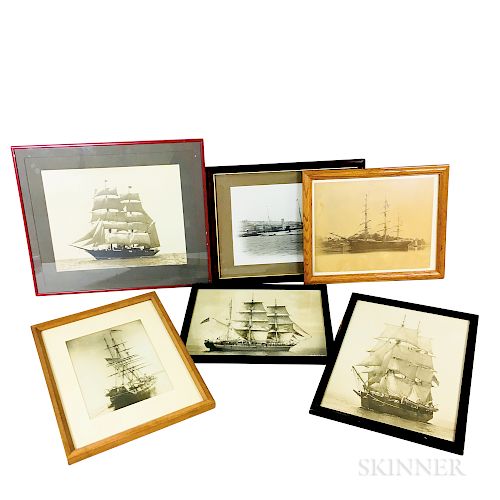 Six Framed Photographs of Sailing Vessels