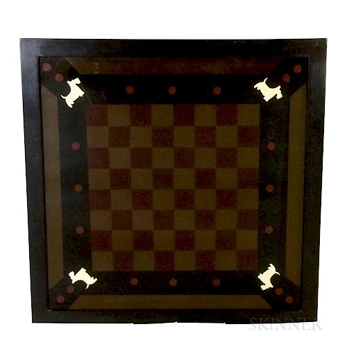 Reverse-painted Glass Checkerboard
