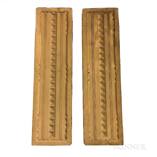 Pair of Carved and Painted Pine Architectural Panels