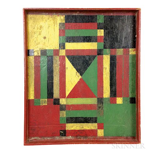 Polychrome Painted Wood Double-sided Game Board