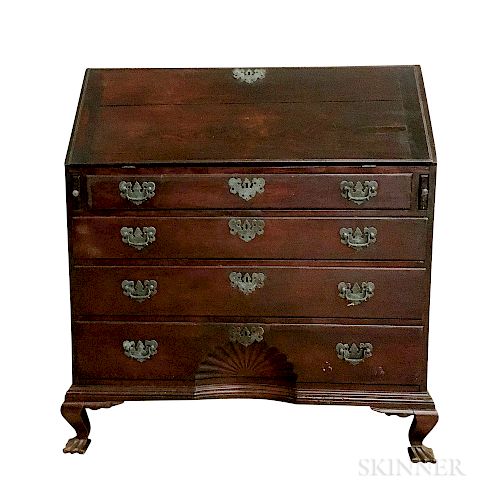 Stained and Carved Cherry Slant-lid Desk