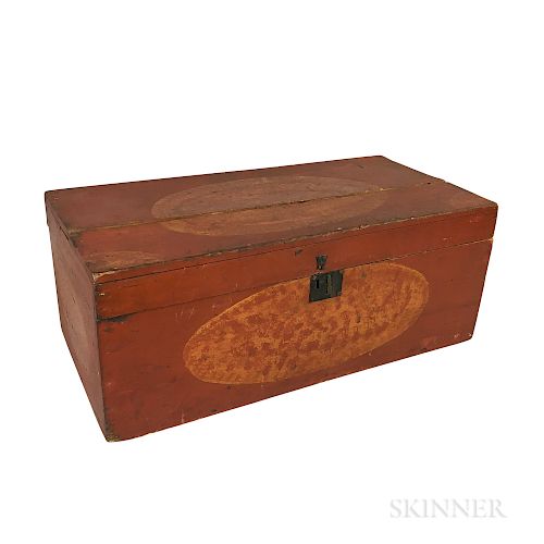 Red-painted Pine Box