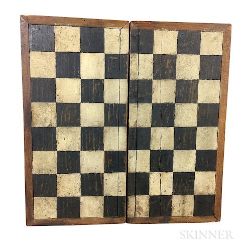 Small Painted Pine Folding Checkerboard