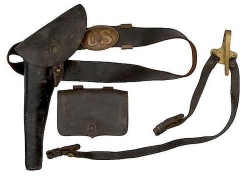 M1855 Enlisted Belt, Revolver Holster, Pouch and Sword Hanger 