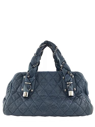 Chanel Quilted Lambskin Lady Braid Satchel Bag 
