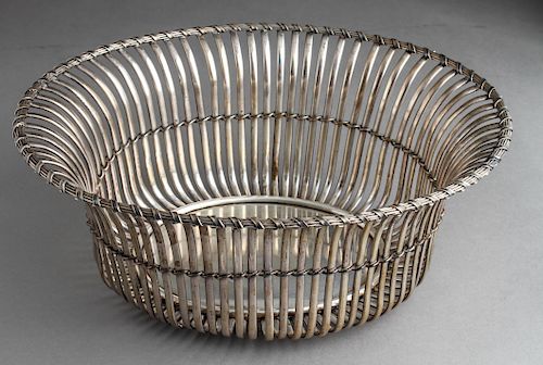 Portuguese Silver Jardiniere Basket Centerpiece