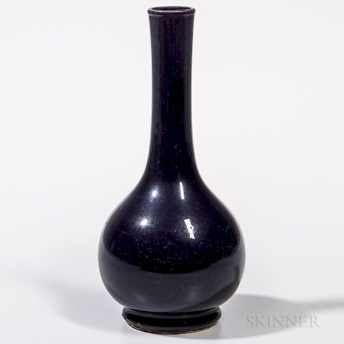 Aubergine-glazed Bottle Vase