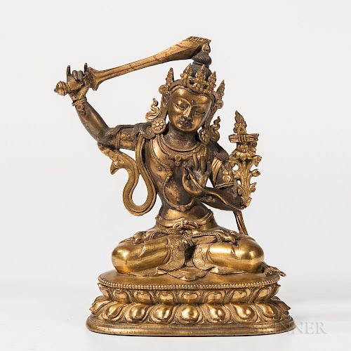 Gilt-bronze Figure of Manjushri