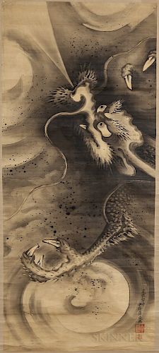 Hanging Scroll Depicting a Dragon