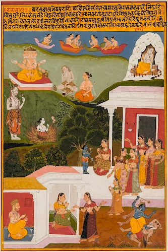 Painting of a Scene from the Sur Sagar  of Surdas
