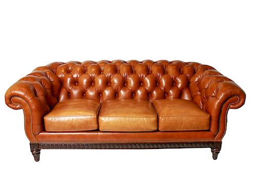 Chesterfield Tufted Leather Sofa
