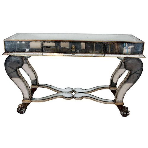Roche Manner Hollywood Regency Mirrored Console