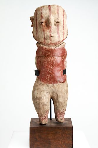 Pre-Columbian Terracotta Figure w Striped Face