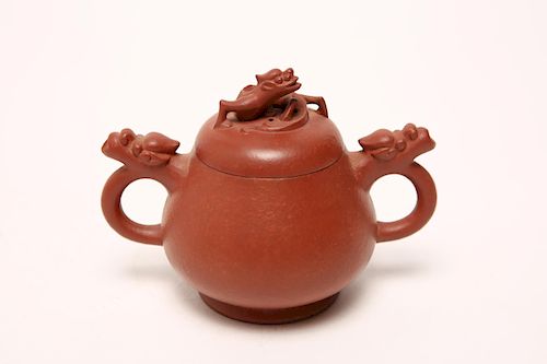 Chinese Yixing Ceramic Teapot with Chiwen