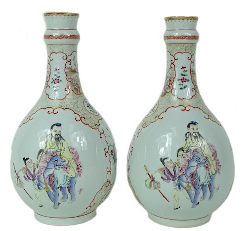 Chinese Famille Rose Porcelain Flower Vases