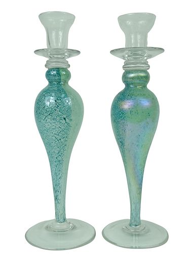 Pair of Murano Art Glass Candle stick holders.