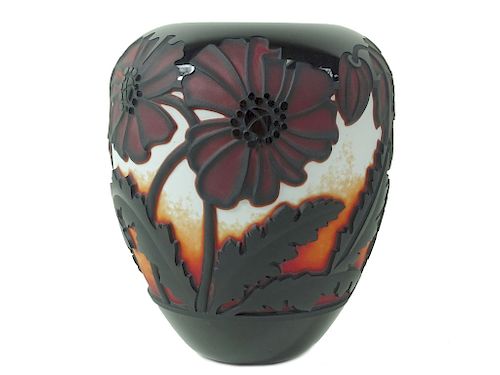 Circa 1998 Art Glass Flower Vase