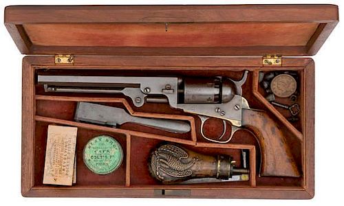 Cased Inscribed 1849 Pocket Model Revolver 