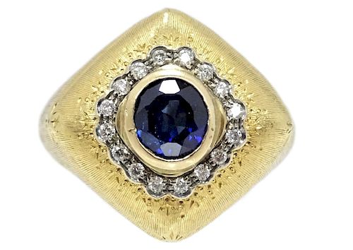 Mario Buccellati Sapphire And Diamond Ring