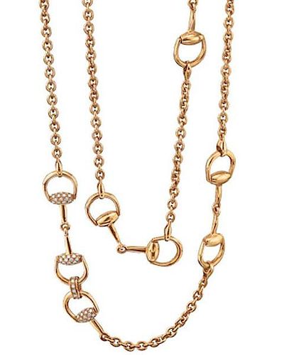 Gucci 18K Yellow Gold Horsebit Necklace 