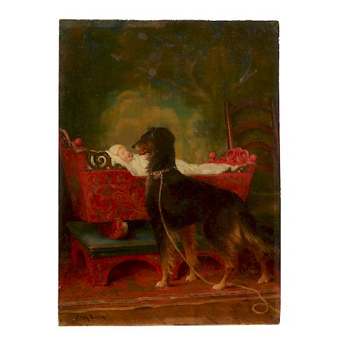 Painting, Henry Bacon (1839-1912), Genre Scene