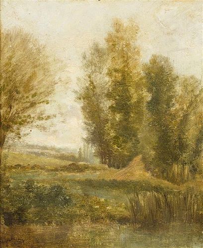 Charles François Daubigny, (French, 1817-1878), Pond with Poplars, 1841