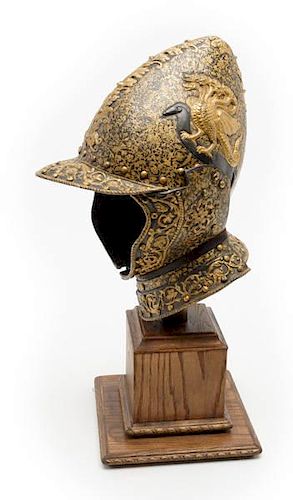 Museum Quality Antique Copy of Magnificent Armorial Helmet  