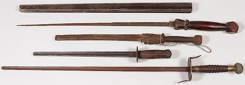 FOUR CHINESE SWORDS, 19TH C