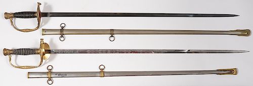 A PAIR OF US M1860 STAFF & FIELD SWORDS