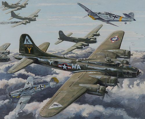 PAINTING OF B-17 BOMBERS
