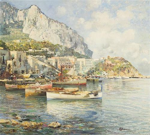 Attributed to Paolo Pratella, (Italian, b. 1892), Marina Grande, Capri