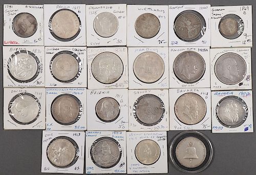 22 GERMAN & PRUSSIA SILVER PIECES