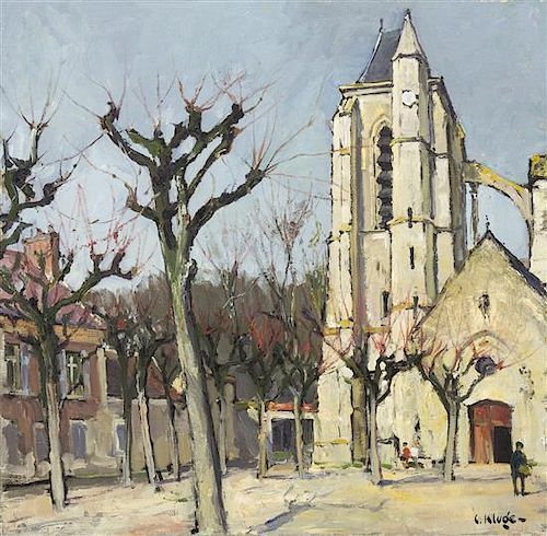 Constantine Kluge, (French, 1912-2003), A Church Courtyard