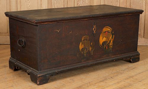 18TH C. PAINTED CONTINENTAL BLANKET CHEST