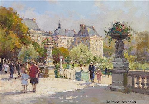 Edouard Leon Cortes, (French, 1882-1969), Park Scene