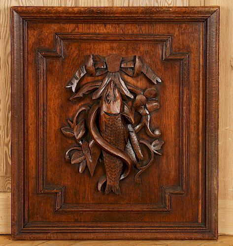 CONTINENTAL RELIEF CARVED OAK PANEL CIRCA 1880