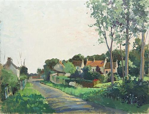 Constantine Kluge, (French, 1912-2003), Road Through a Village