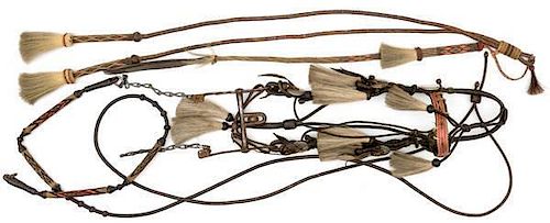 Horsehair Bridle and Reins from Rawlins, WY Prison PLUS Quirt and Whip 