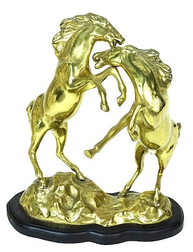 Artist Unsigned Brass Horse Sculpture
