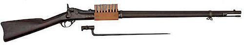 Model 1873 Springfield Trapdoor Rifle with Metcalfe Attachment and Bayonet 