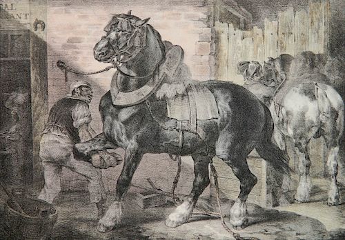 Theodore Gericault lithograph in colors